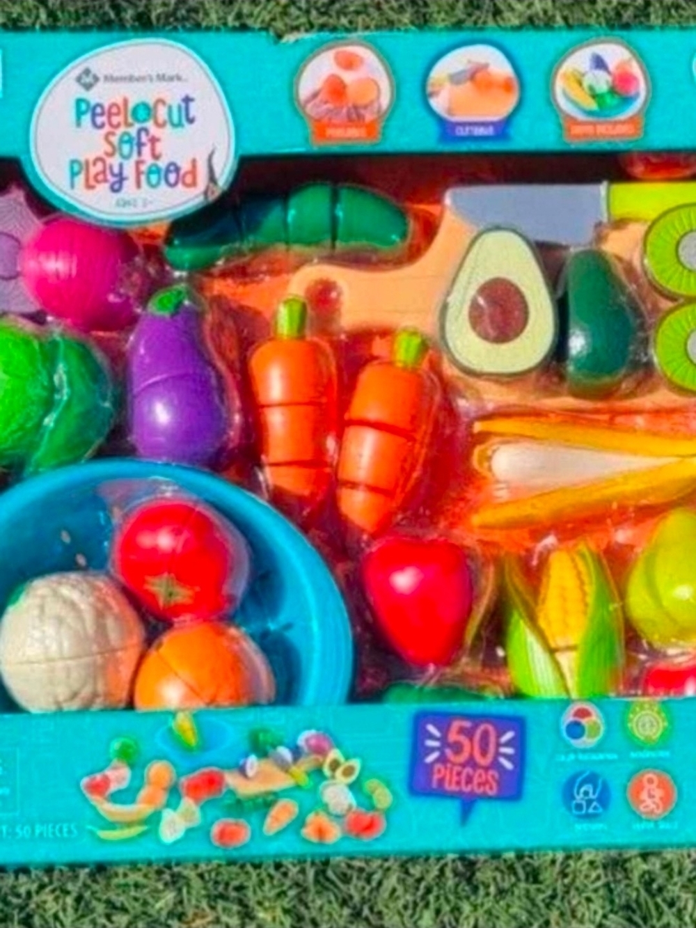 Peel & Cut Soft Play Food Toy Set - Colorful Kids Pretend Food